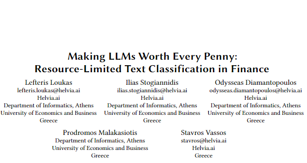 Making LLMs Worth Every Penny: Resource-Limited Text Classification in Finance thumbnail